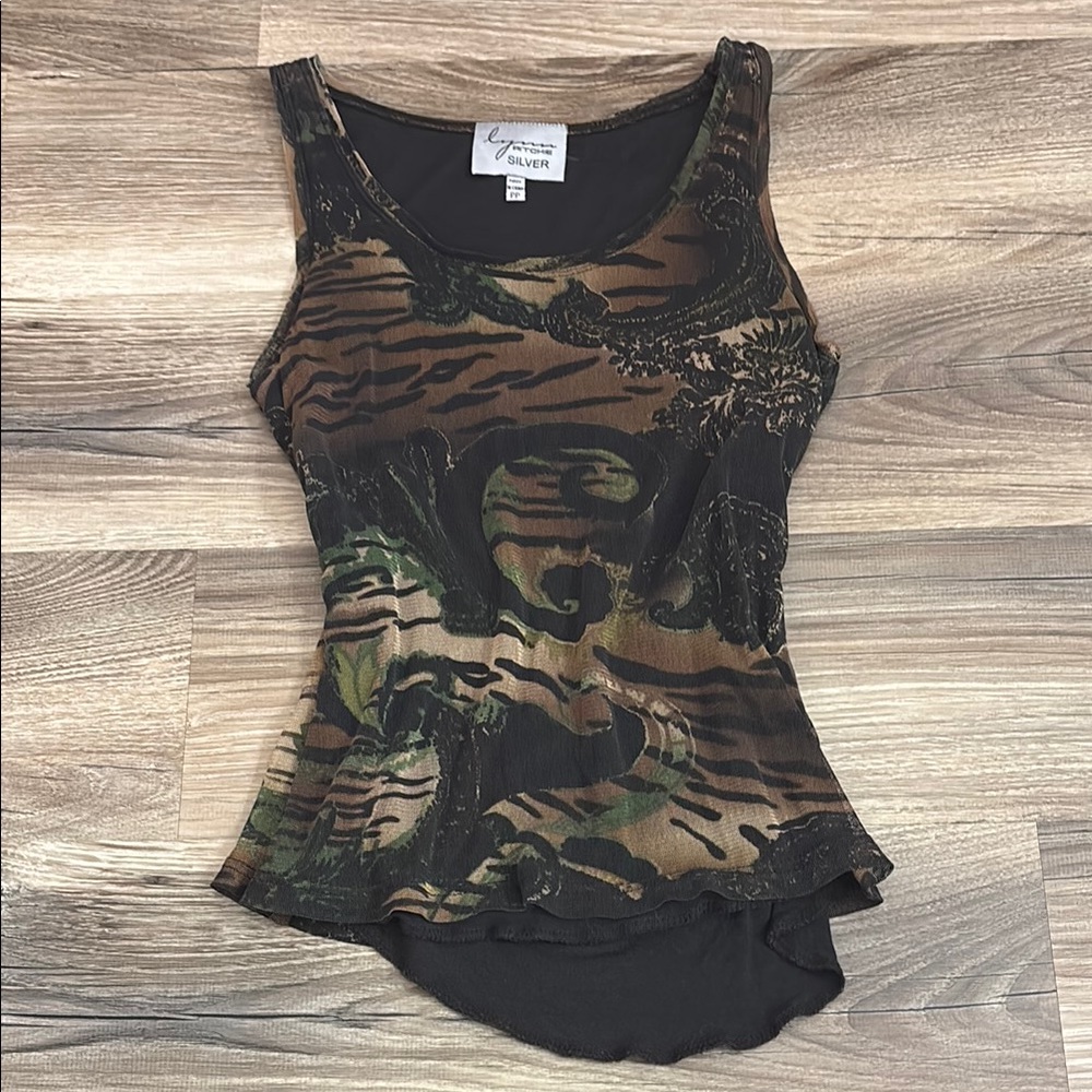 *thrifted* green alt tank top
